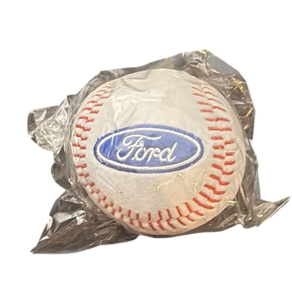 Ford Car Company Promotional Baseball Ball Sports Keychain White Red Plush